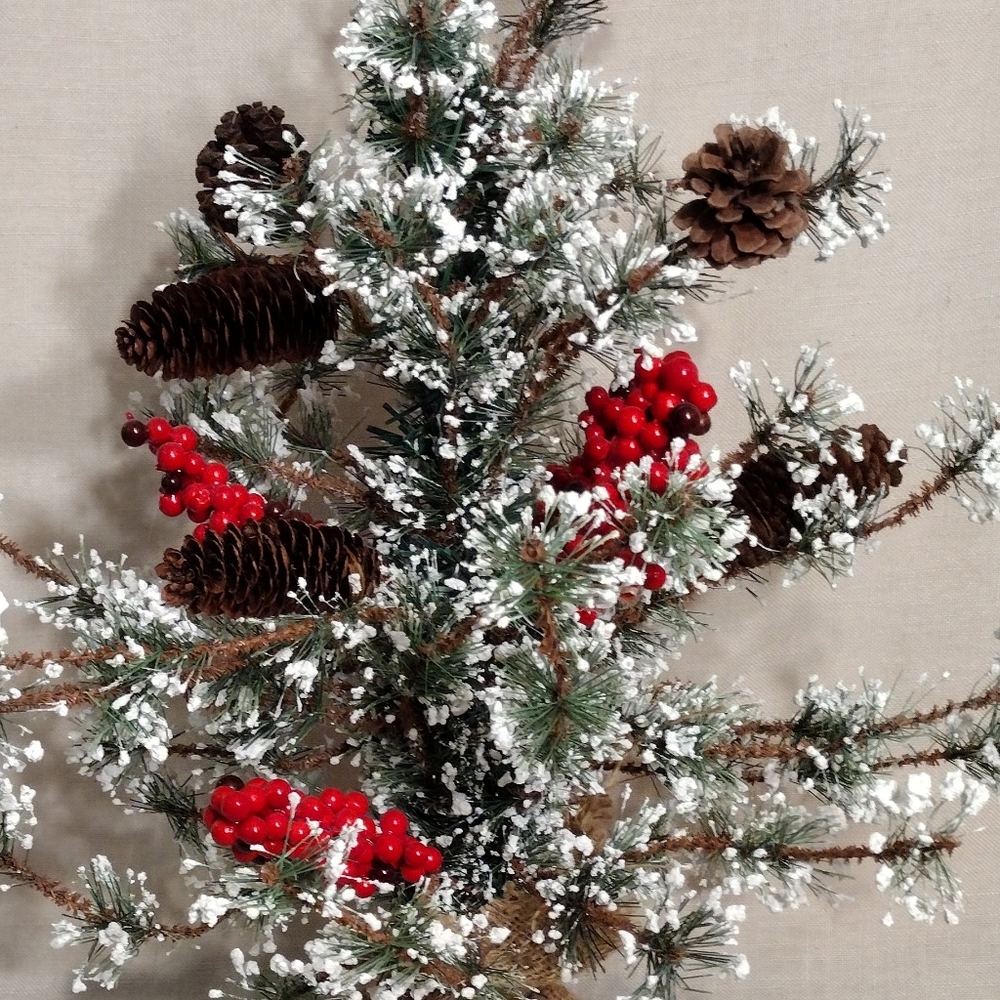 Rustic Flocked Tabletop Tree - Picture 3 of 5